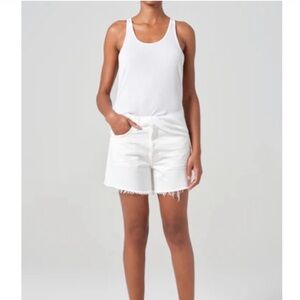 Agolde Parker Long Short in Panna Cotta